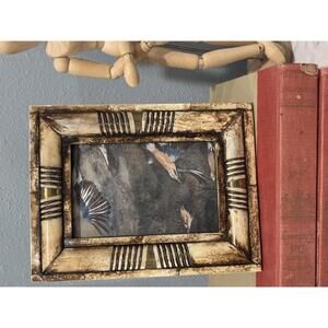 Bone Inlay Photo Frame | Natural Geometric Picture Frame | Modern Home Decor